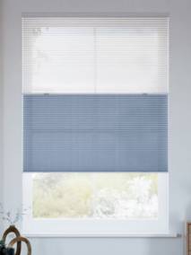 コードレス リネンツインハニカム リネンシアークリアホワイト × リネンモダンブルー ツインハニカムシェード サムネイル写真