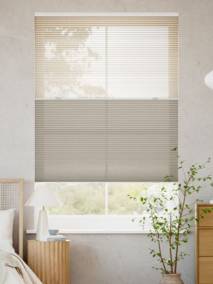 コードレス リネンツインハニカム リネンシアーローズベージュ × リネンモダンベージュ ツインハニカムシェード サムネイル写真