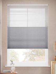 リネンツインハニカム リネンクリアホワイト × リネンモダングレー  ツインハニカムシェード サムネイル写真