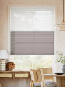 リネンツインハニカム リネンシアークリアホワイト × リネンライトブラウン ツインハニカムシェード サムネイル写真