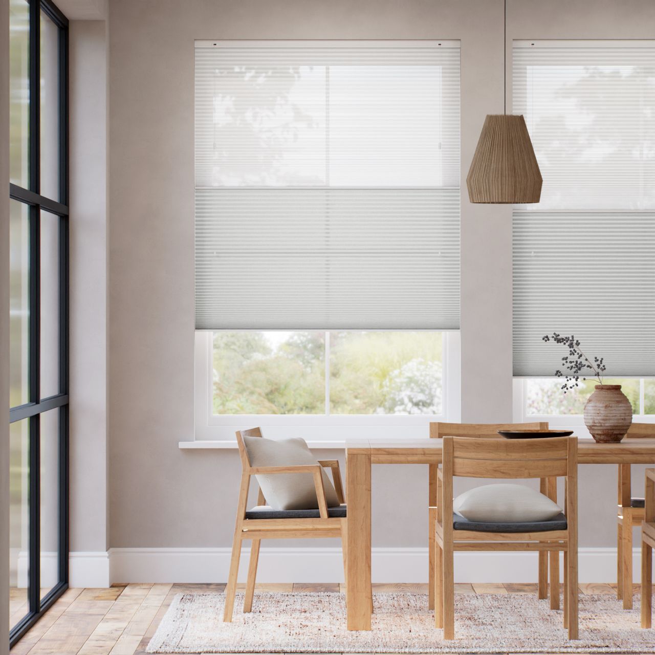 リネンツインハニカム リネンシアークリアホワイト × リネンホワイト ハニカムシェード