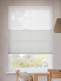 リネンツインハニカム リネンシアークリアホワイト × リネンホワイト ツインハニカムシェード サムネイル写真