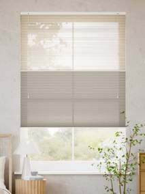 リネンツインハニカム リネンシアーローズベージュ × リネンモダンベージュ ツインハニカムシェード サムネイル写真