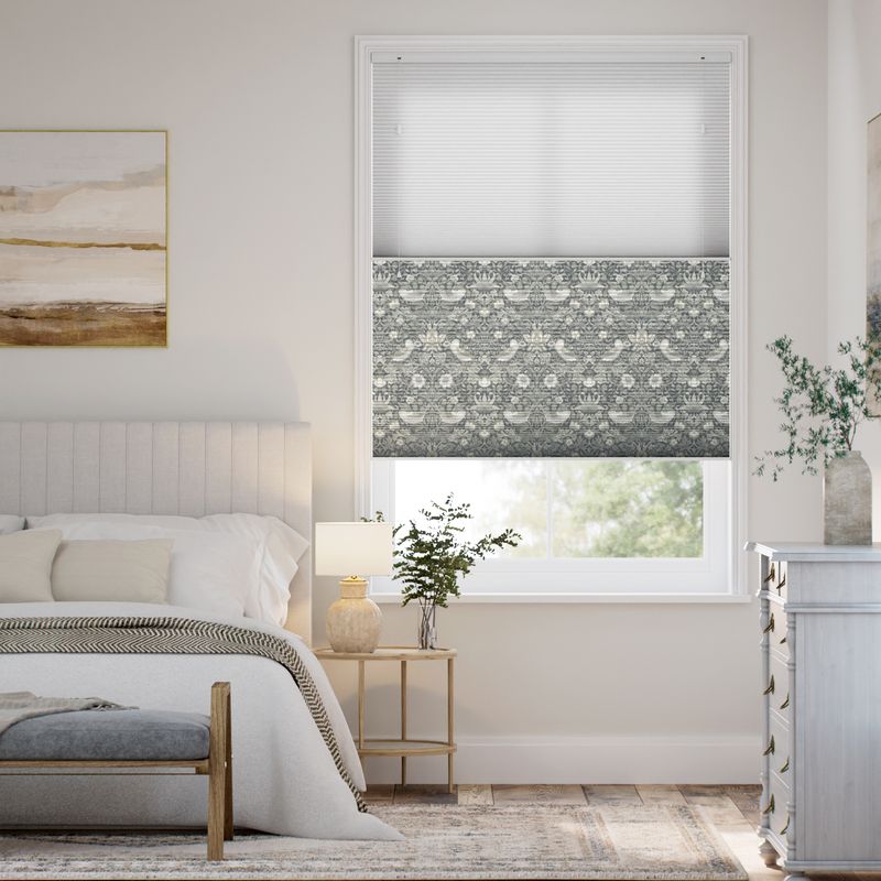 ツインハニカム ウィリアムモリス いちご泥棒 マナーグレー シェード