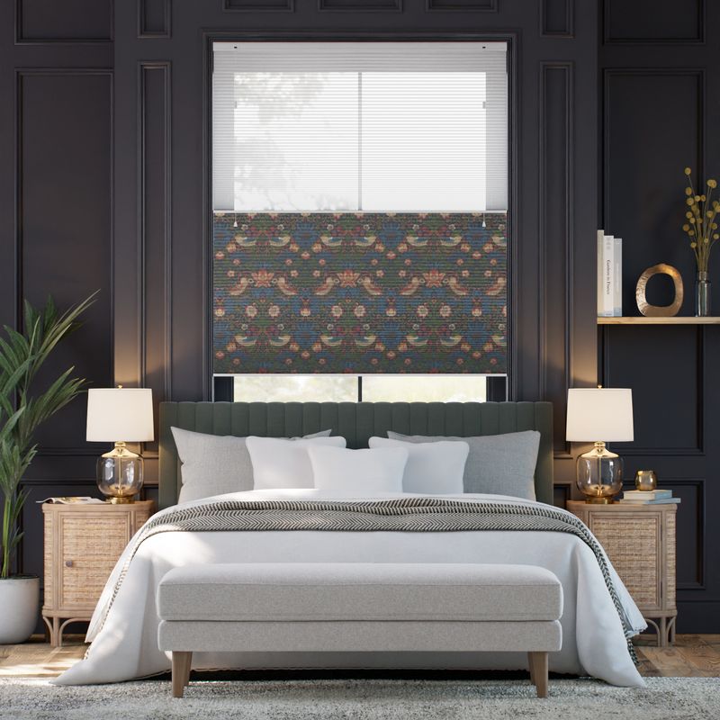 ツインハニカム シアー ウィリアムモリス いちご泥棒 ジュエル シェード