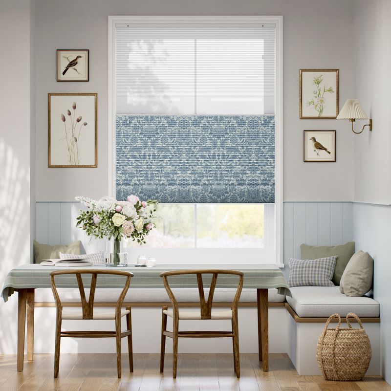 ツインハニカム シアー ウィリアムモリス サンフラワー ビンテージブルー シェード