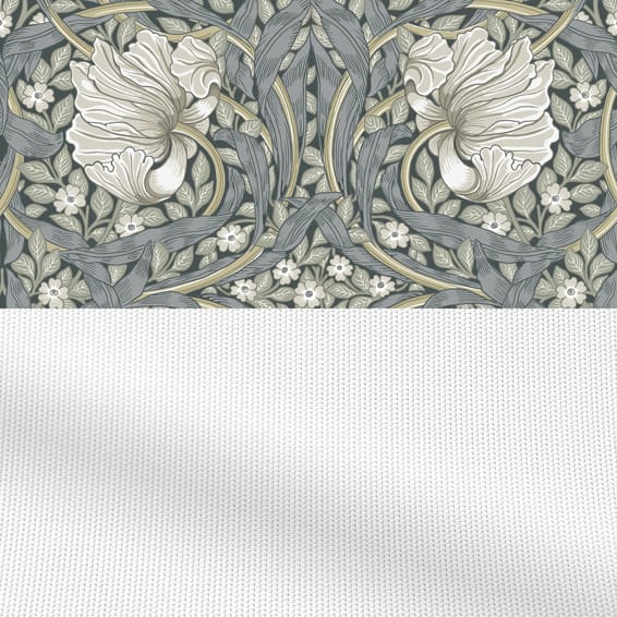 ウィリアムモリス 遮光ピンパーネル フレンチグレー＆ホワイト