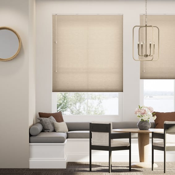 採光リネンハニカム シアーローズベージュ ハニカムシェード