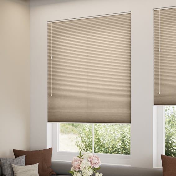 採光リネンハニカム シアーローズベージュ ハニカムシェード