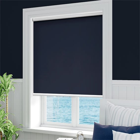 ネイビー 遮光1級ロールスクリーン 690mm x 1200mm 正面付2台 エクリプス 遮光 ネイビー ロールスクリーン