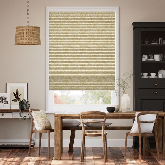 電動 遮光ハニカム ウィリアムモリス ブラックソーン サフラン シェード