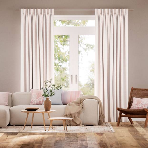 エラストライプ　コンフェッティピンク カーテン サムネイル写真