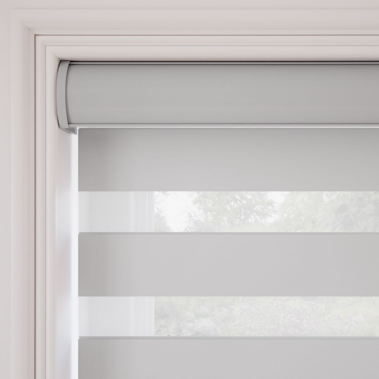 ゼブラ ライトグレー 調光ロールスクリーン