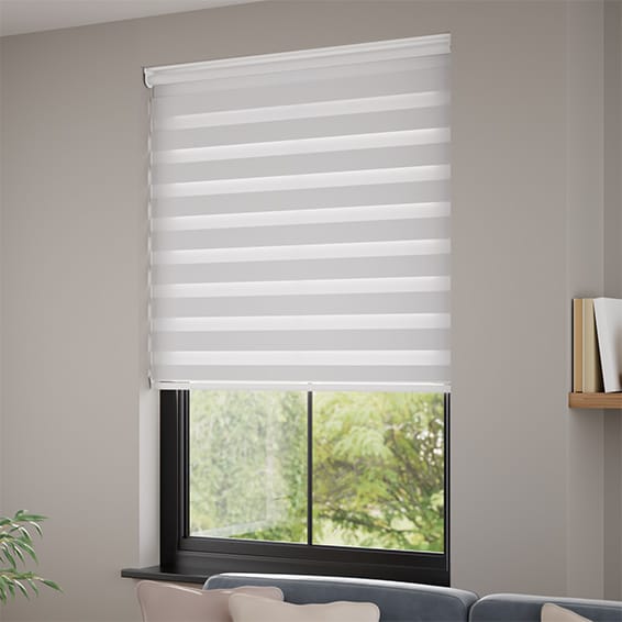 ルルル☆様　クレンザー白　サンスクリーン 電動 ゼブラ ルグゼ・グレー 調光ロールスクリーン