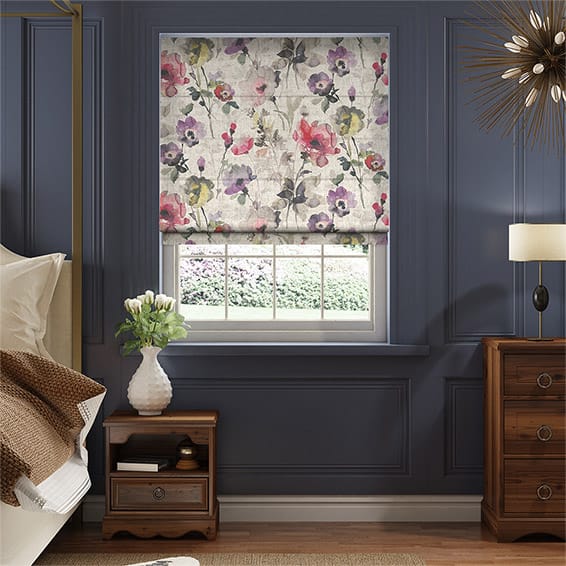 フィオリリネン　カーネーション ローマンシェード