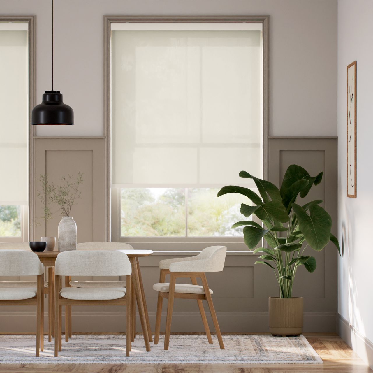 防炎 非遮光 ライトグリーン ロールスクリーン