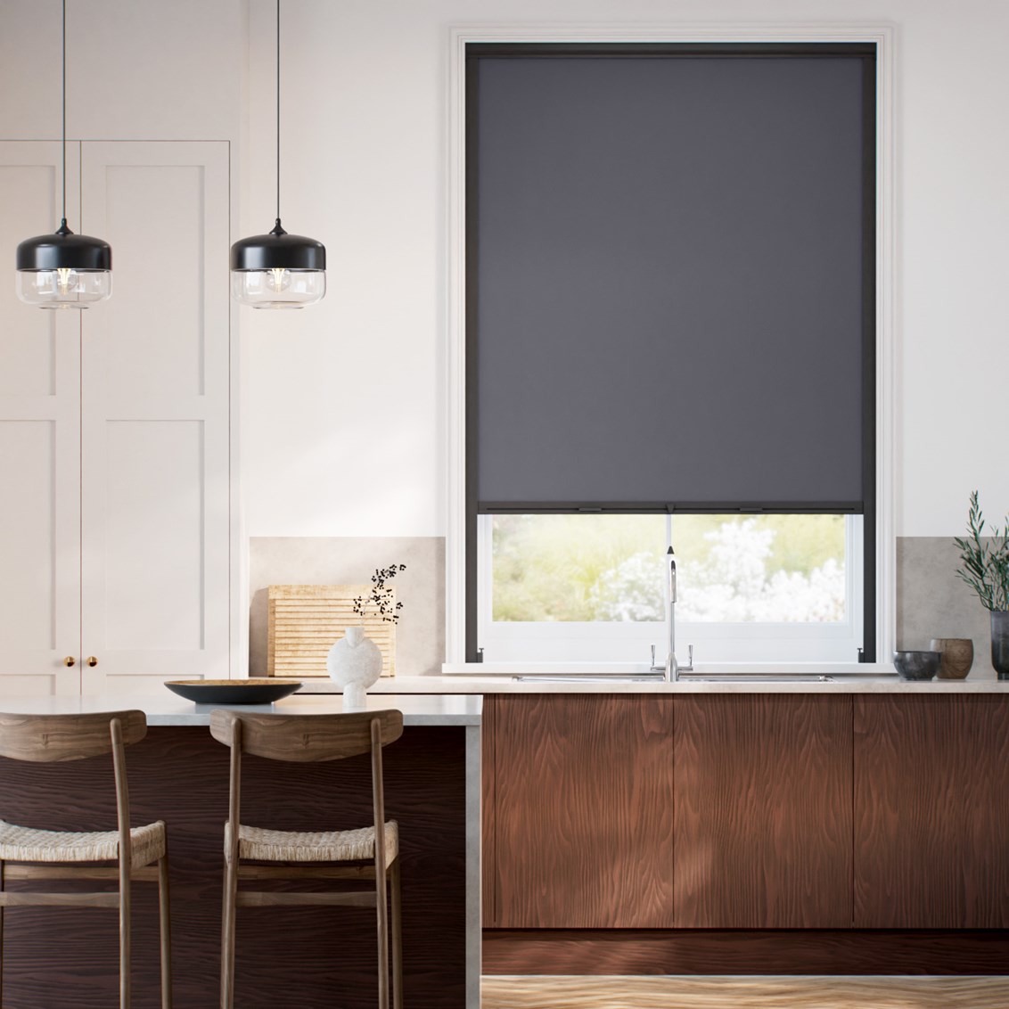 tuiss 完全遮光ロールスクリーン 完全遮光チャコール ロールスクリーン