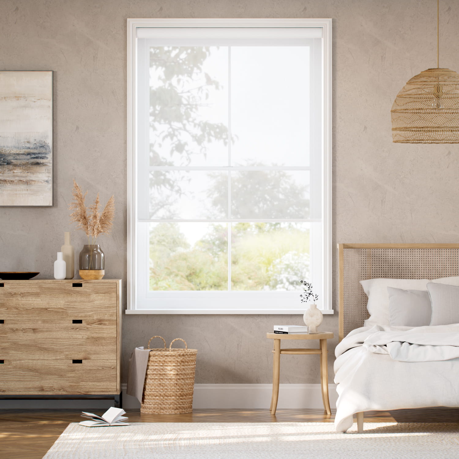 コードレス オキュラス　ホワイト ロールスクリーン