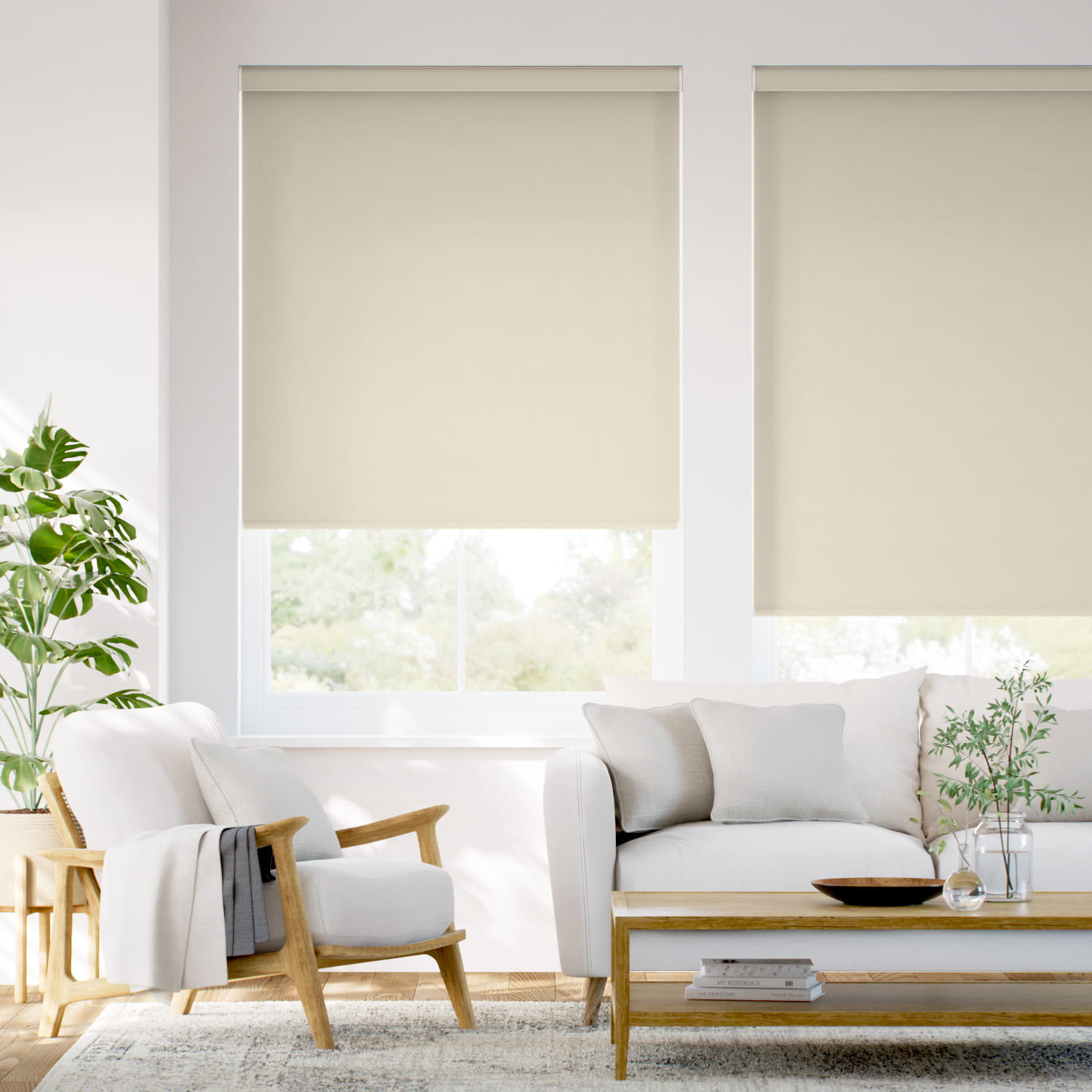 コードレス 遮光サーマル ベージュ ロールスクリーン