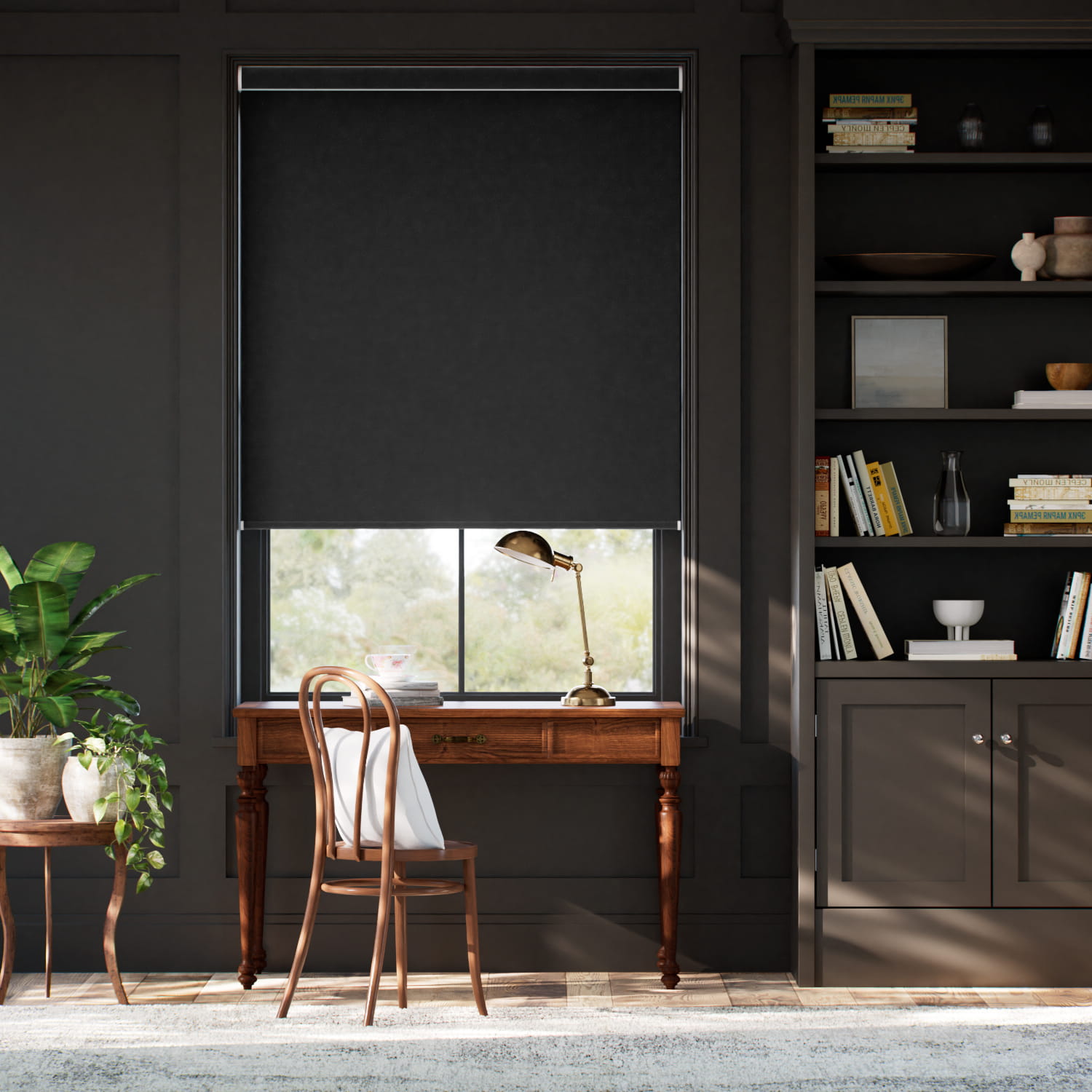 コードレス 遮光 アトミックブラック ロールスクリーン