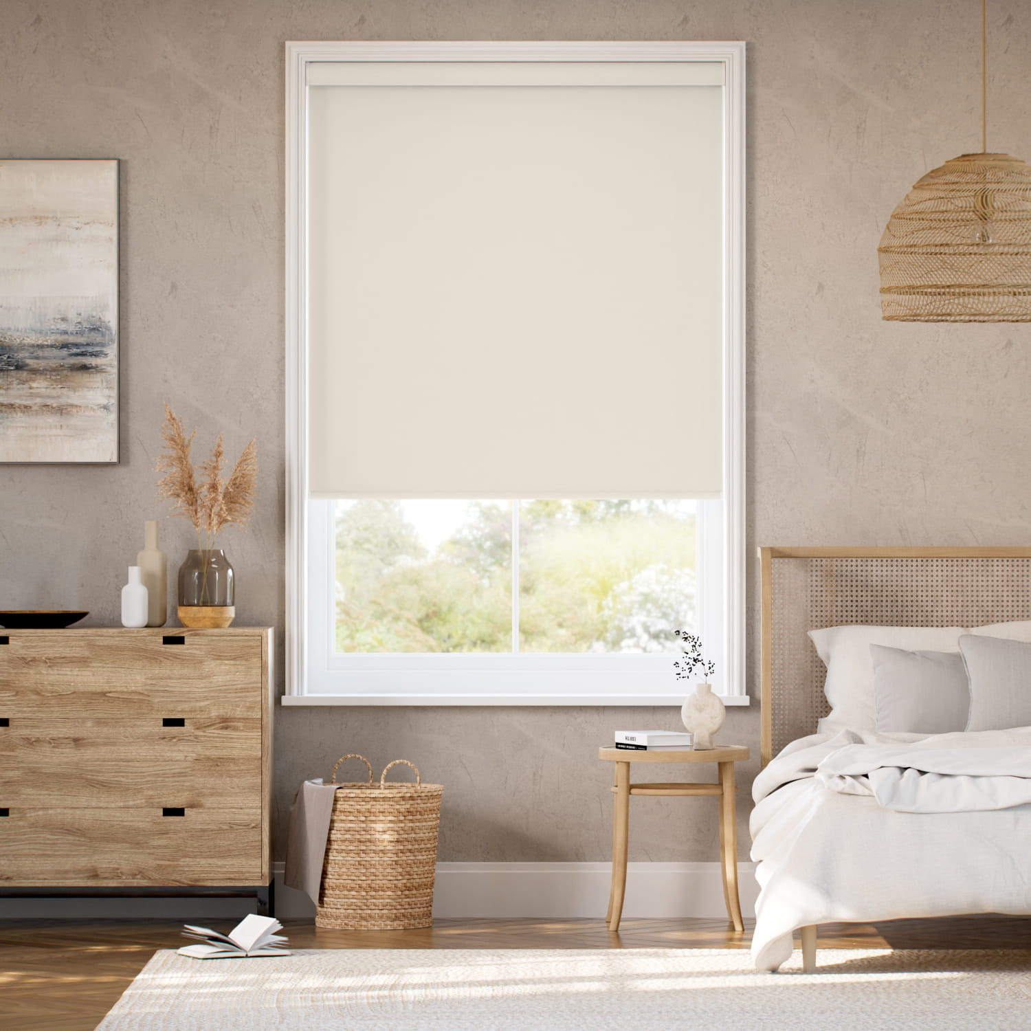 コードレス 遮光 ボーンホワイト ロールスクリーン