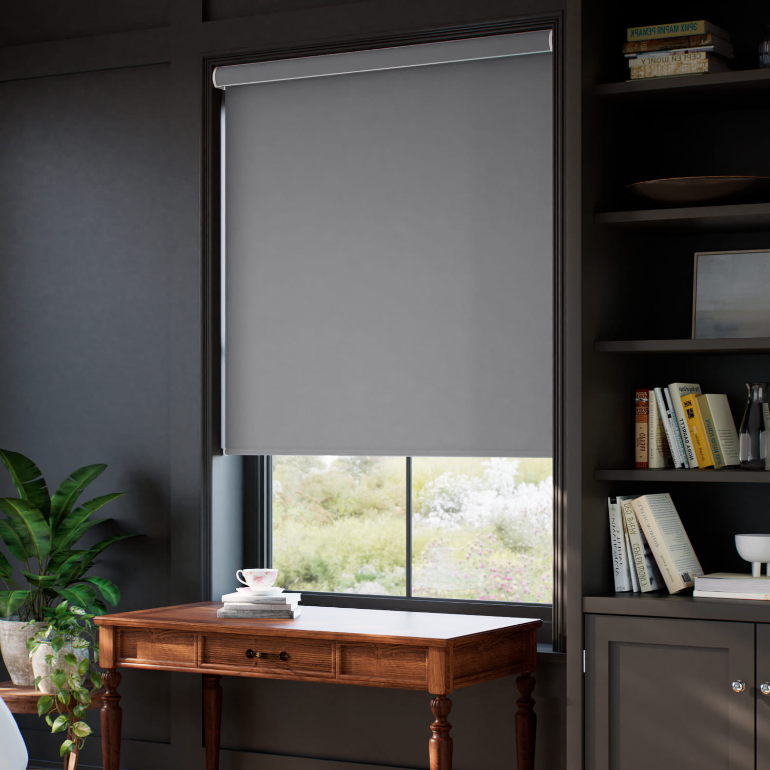 ロールスクリーン つっぱりタイプ コードレス グレー 200x240