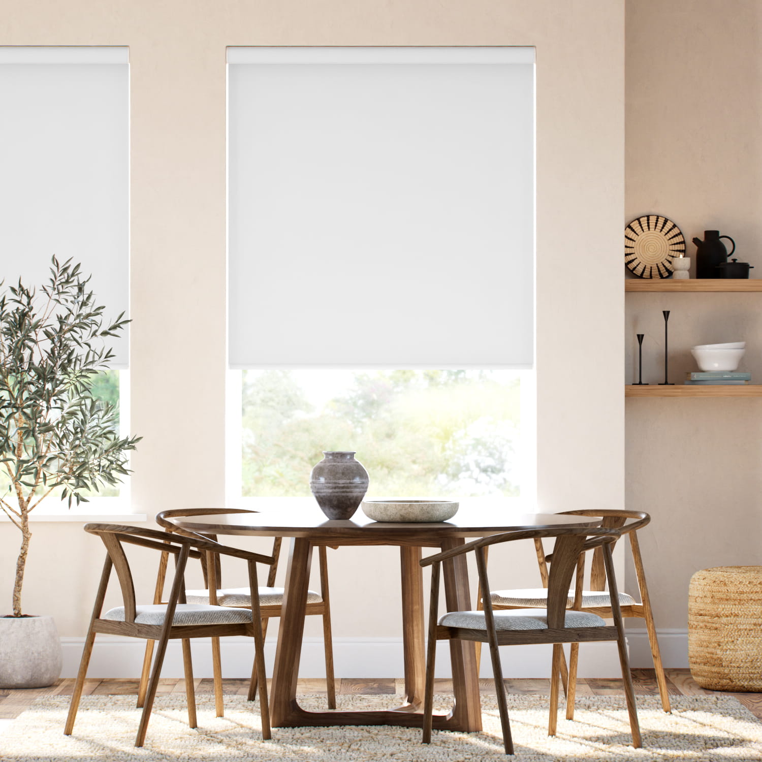 コードレス 遮光 スノーホワイト ロールスクリーン