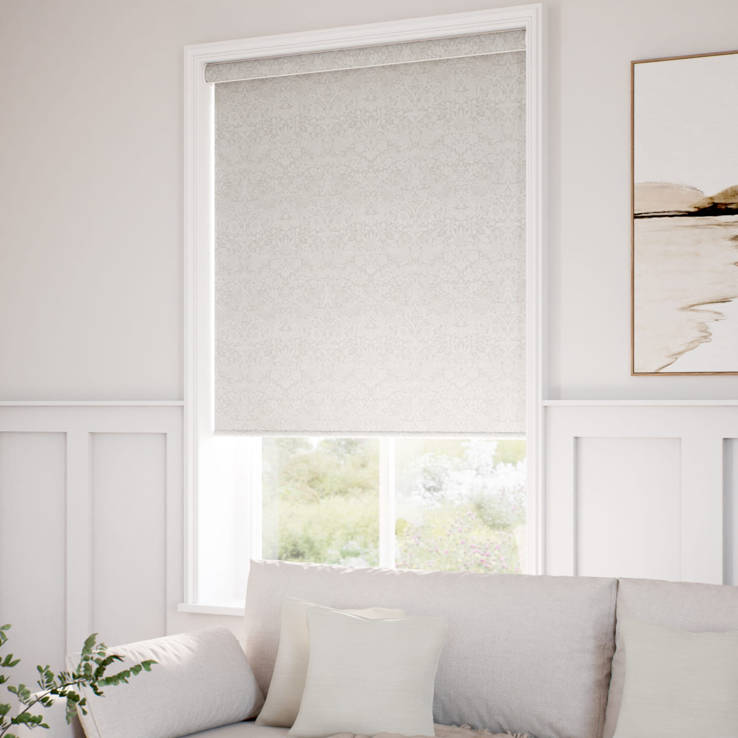 コードレス ウィリアムモリス いちご泥棒 オイスター ジャガード織