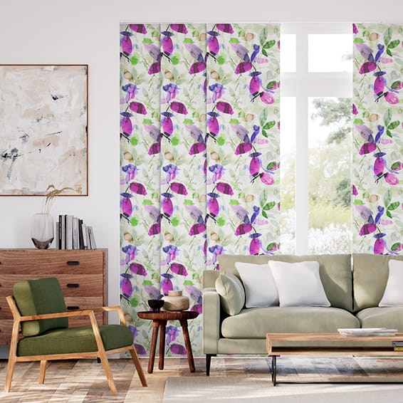 ハドリー・リネン・ブルーミングバイオレット パネルブラインド