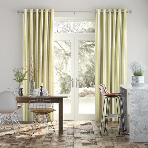 ハンドペイントストライプ　オ―カ カーテン