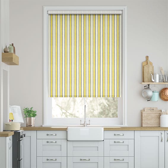 ハンドペイントストライプ　オ―カ ロールスクリーン