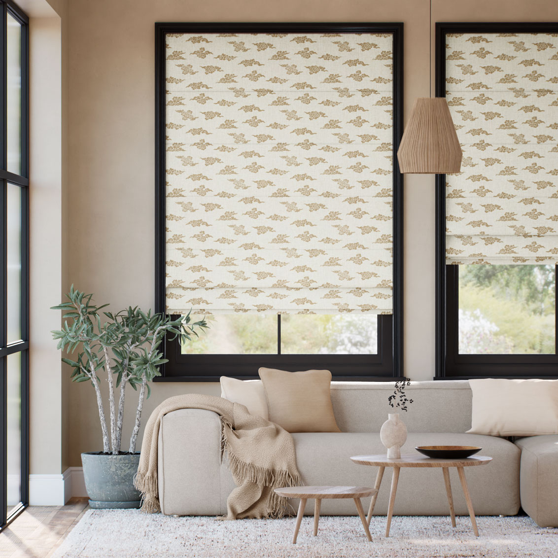 雲 栗 ローマンシェード