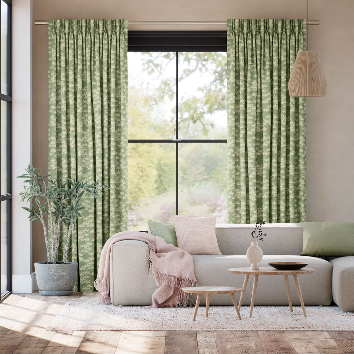 松 芽吹 カーテン