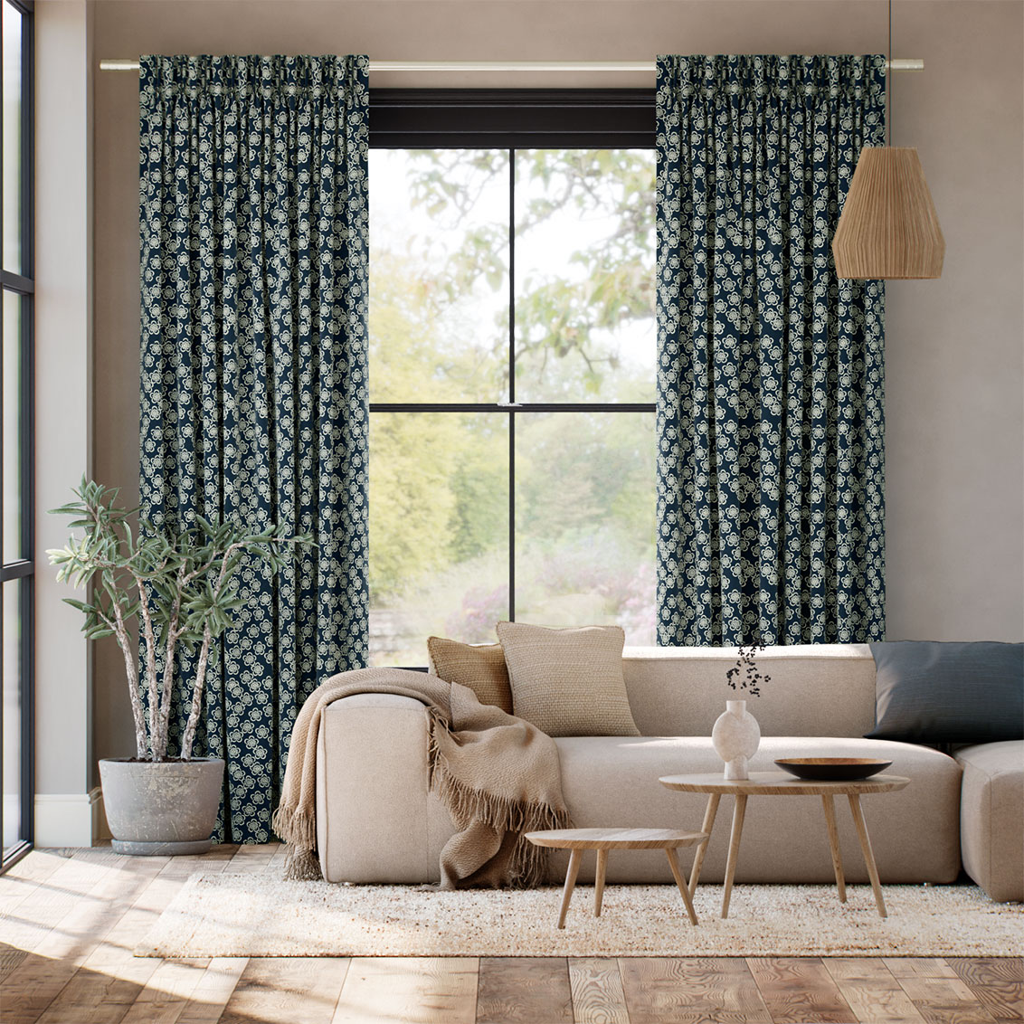 梅 夜空 カーテン