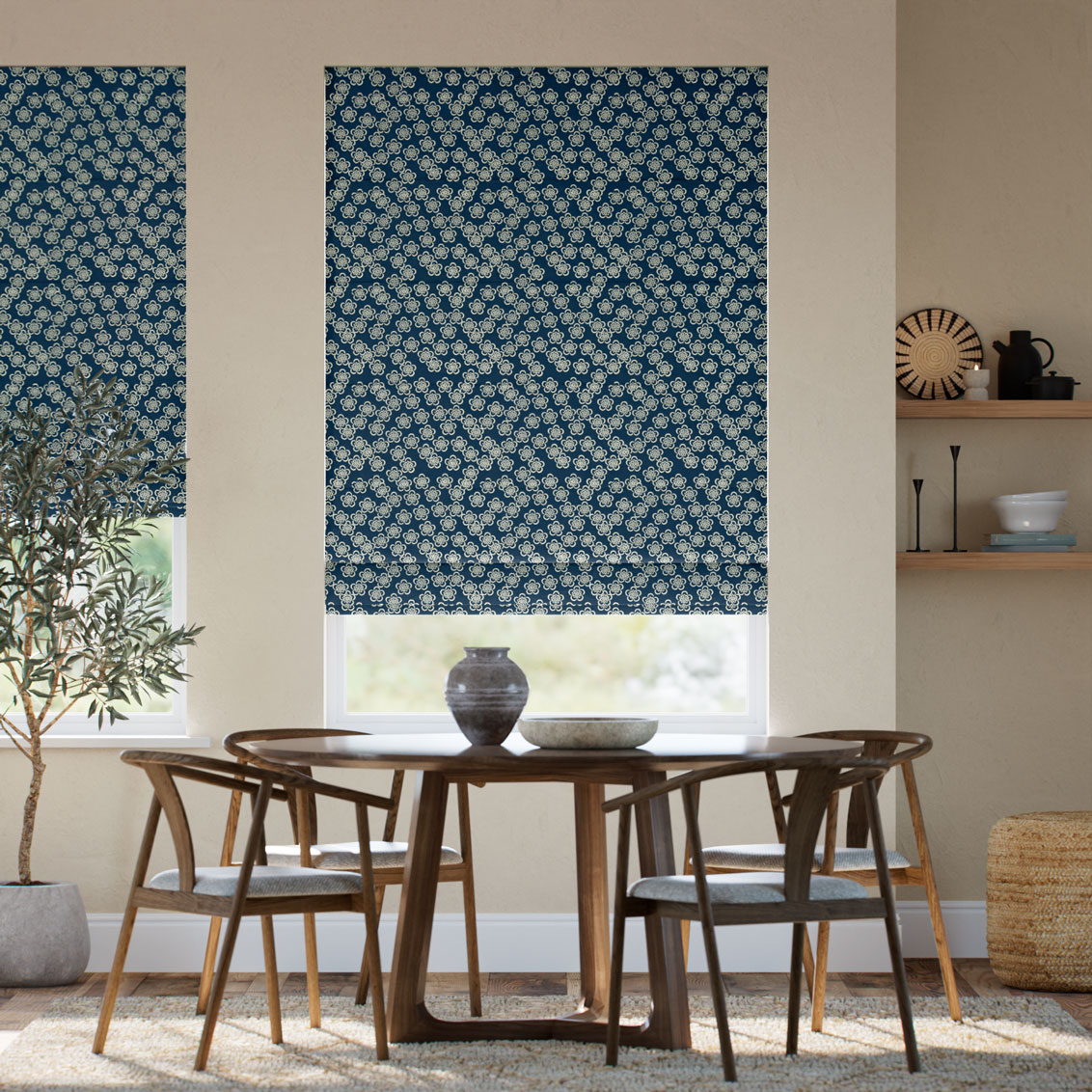 梅 夜空 ローマンシェード