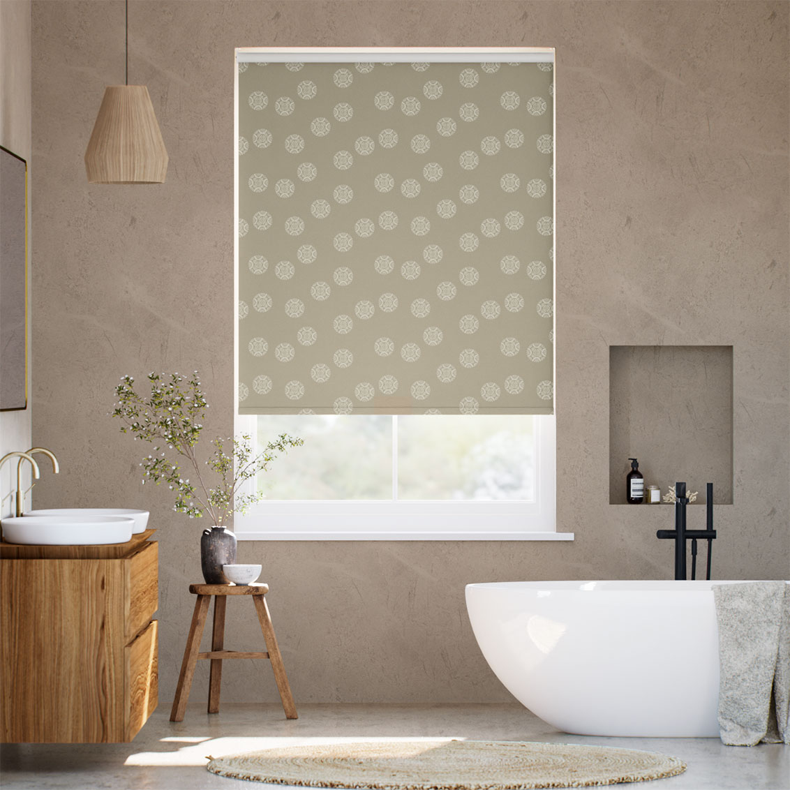 和蝶 亜麻 ロールスクリーン