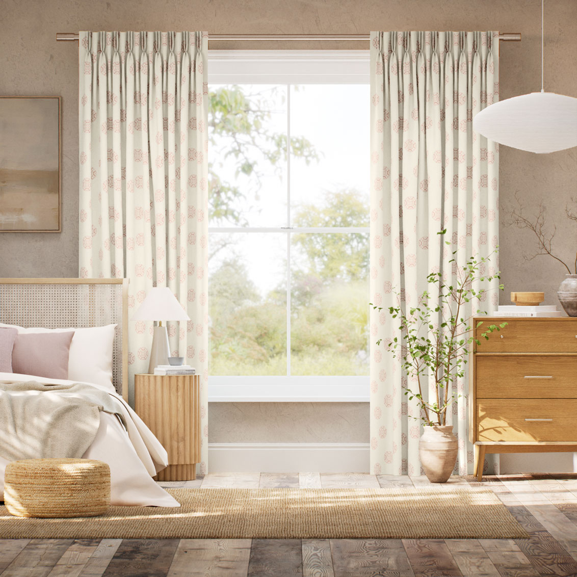 和蝶 紅赤 カーテン