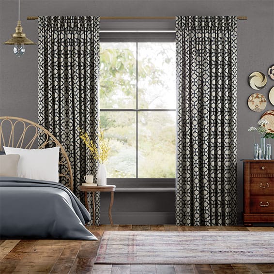 ラティス ネイビーブルー カーテン