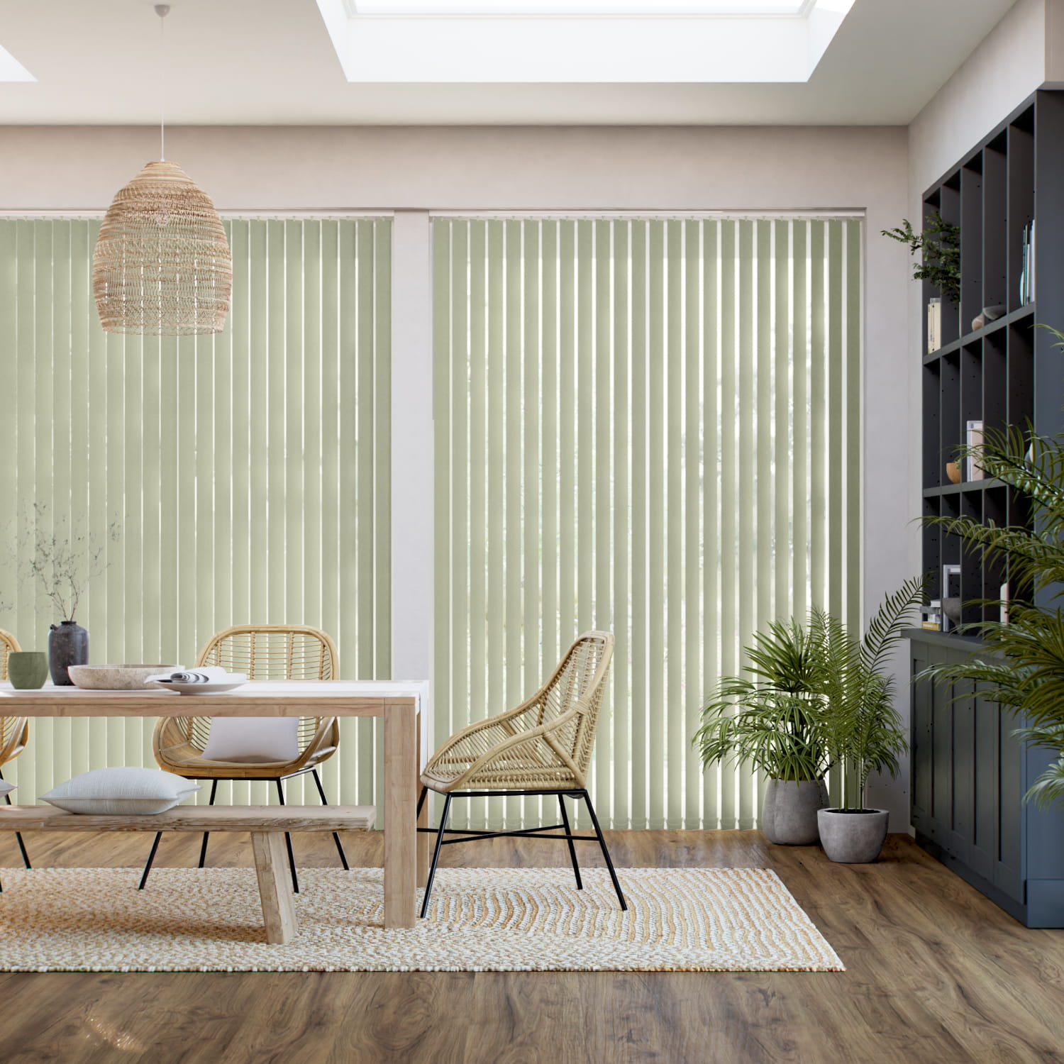 遮光リーフ グリーン バーチカルブラインド