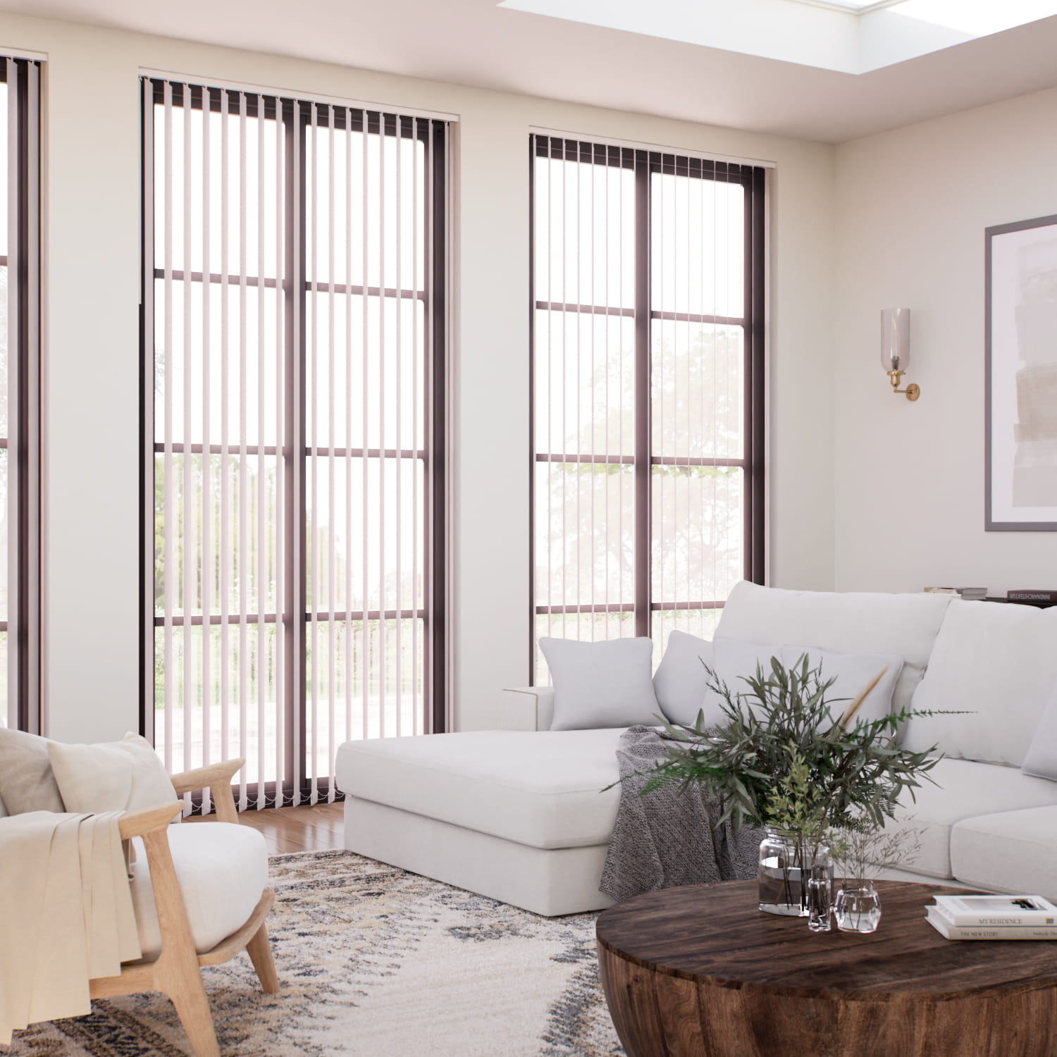 遮光リーフ ピンク バーチカルブラインド