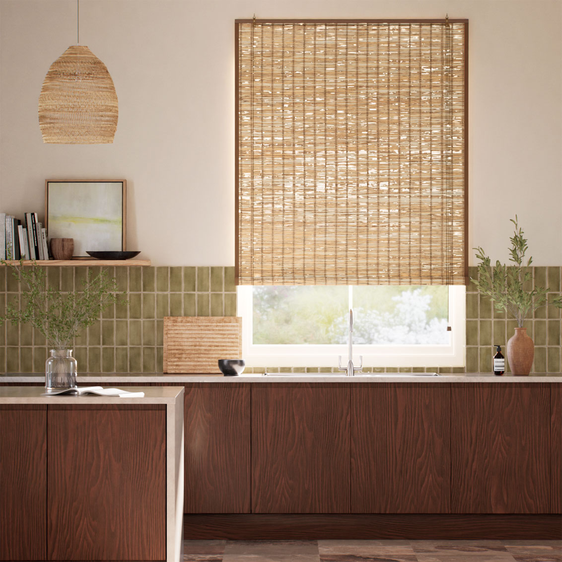 レティシア シダー＆デメララ すだれ ロールアップスクリーン