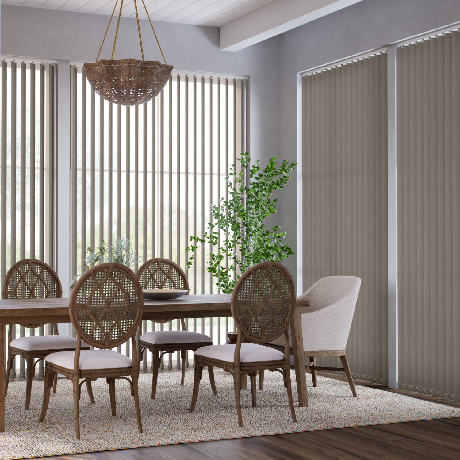 遮光リネン ブラウン バーチカルブラインド