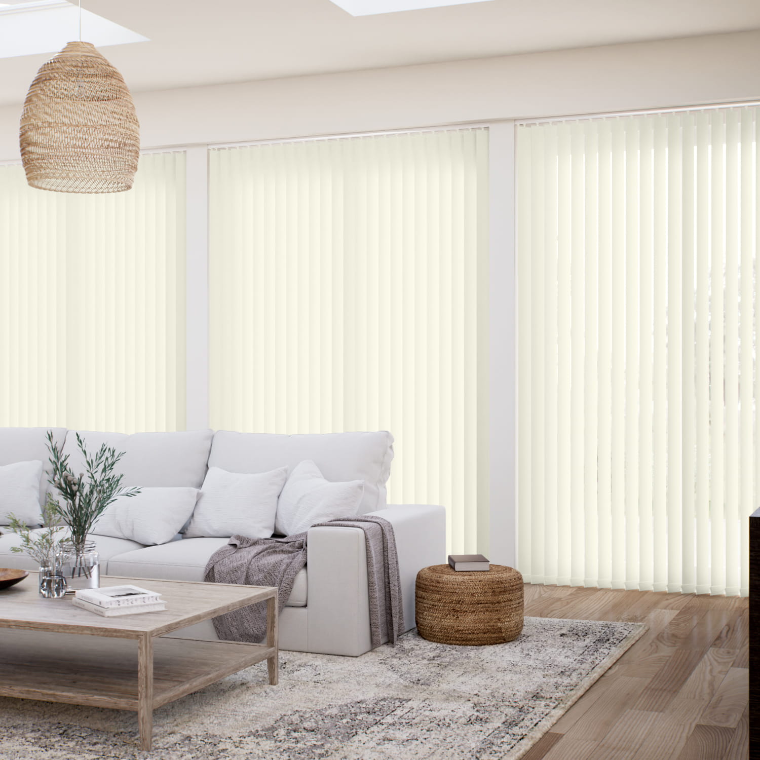 遮光リネン アイボリー バーチカルブラインド