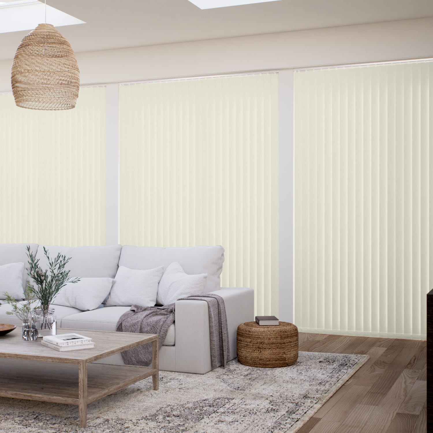 アイボリー バーチカルブラインド230✖️300新品未使用 遮光リネン アイボリー バーチカルブラインド