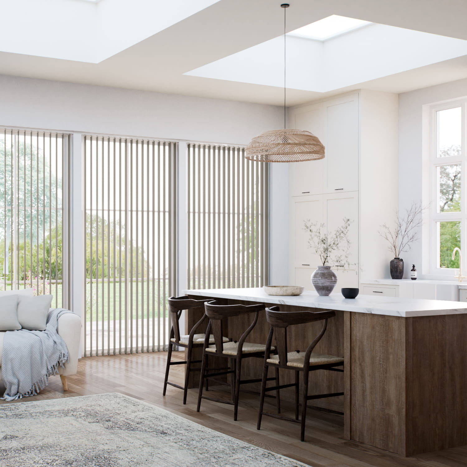 遮光リネン ナチュラルブラウン バーチカルブラインド