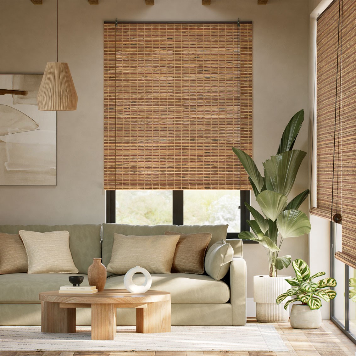 ロレト チェストナッツ すだれ ロールアップスクリーン