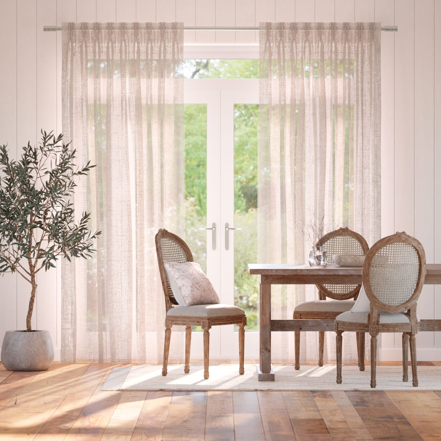 ルミエ　アリエル　チェリーブロッサム　裏地なし カーテン