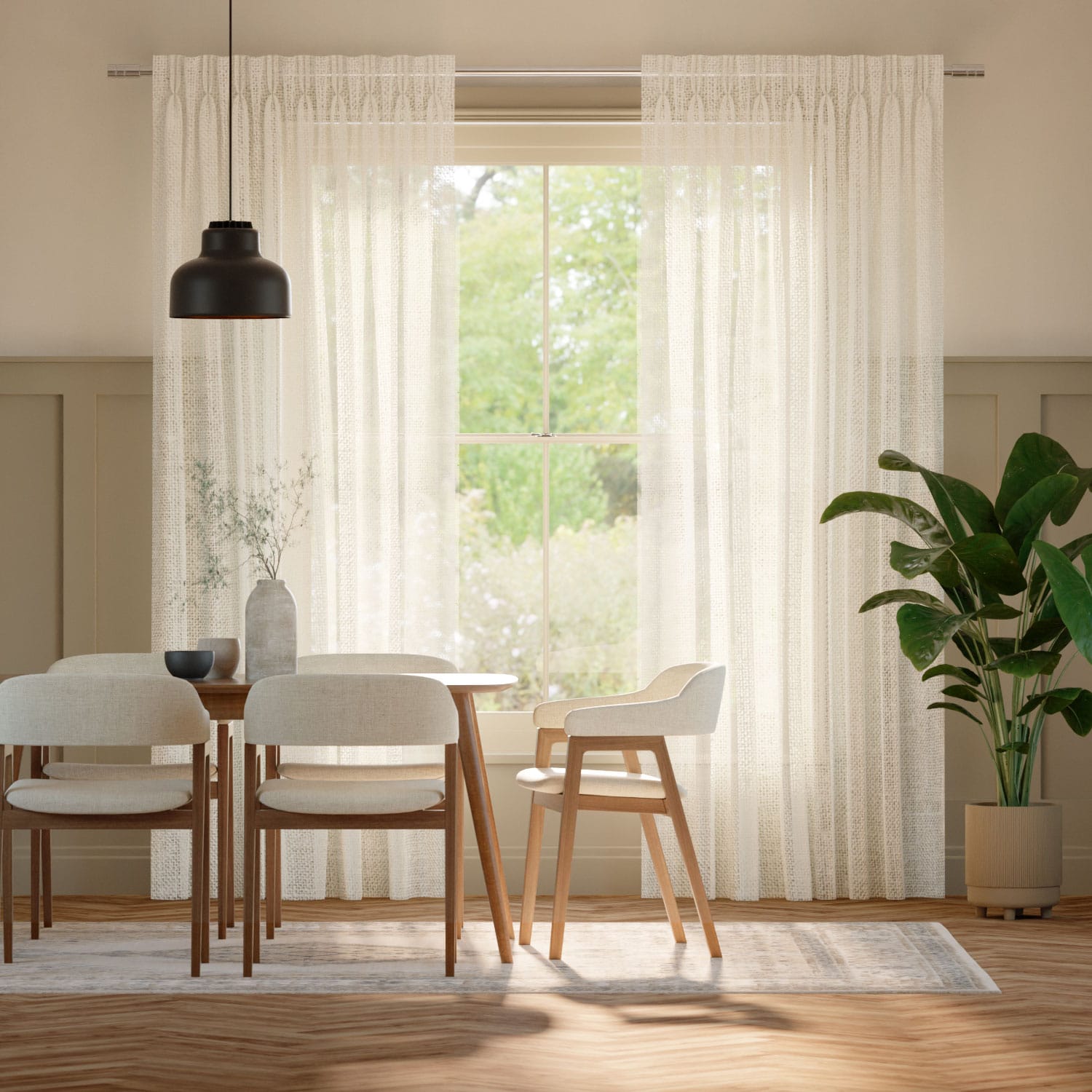 ルミエ　アリエル　クラシッククリーム　裏地なし カーテン