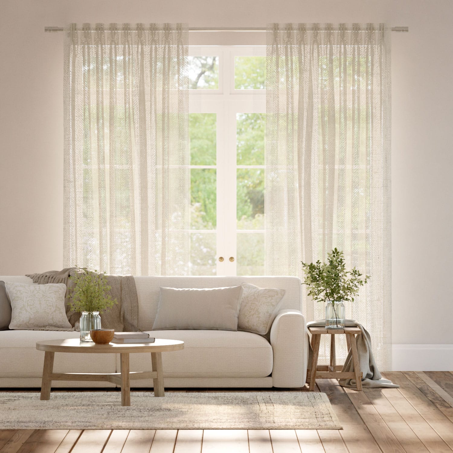 ルミエ　アリエル　オーツ　裏地なし カーテン