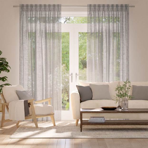 ルミエ　アリエル　シルバーストーン　裏地なし カーテン サムネイル写真